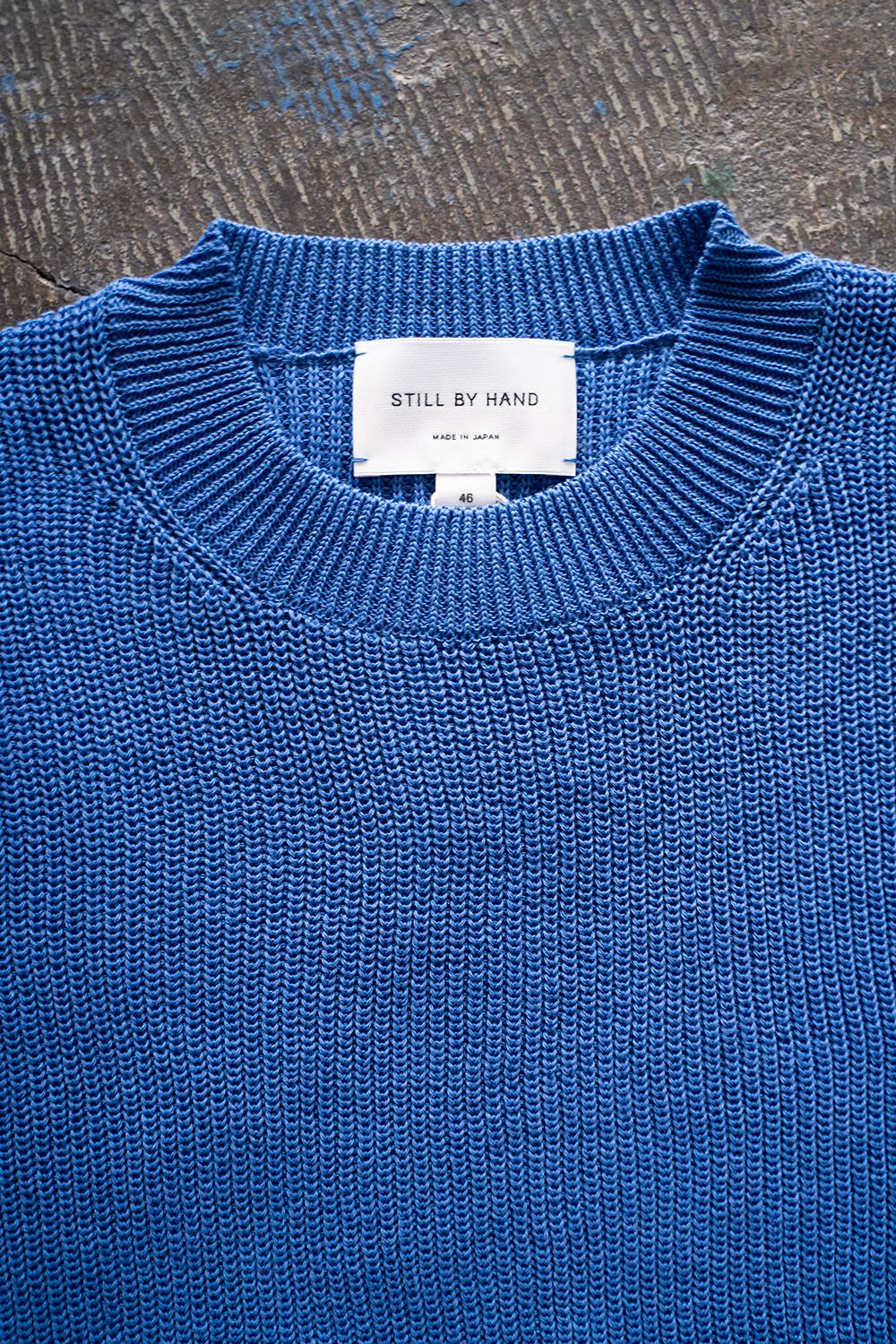 【ラスト1点】【23SS】擬麻コットンクルーネックニット(BLUE)