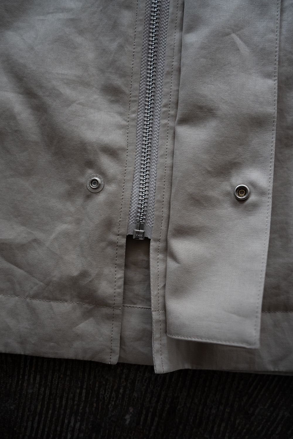 【26SS】コットン×リネンスタンドカラーブルゾン(TAUPE)