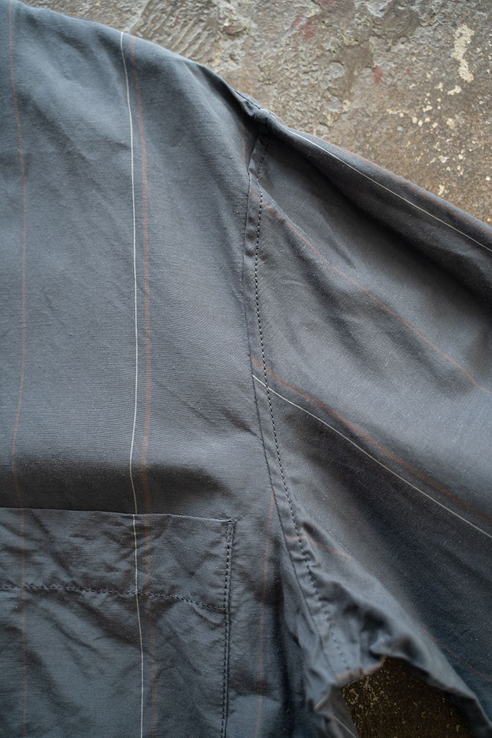 【ラスト1点】【22SS】ラミー×キュプラシャツジャケット(GRAY STRIPE)