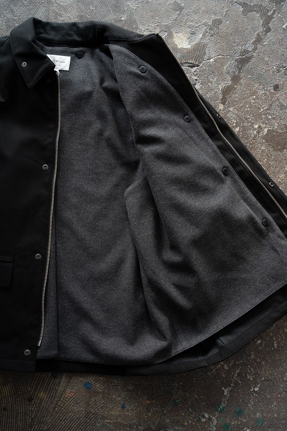 【25AW】コットン×ポリエステルショートブルゾン(BLACK)