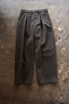 【26AW】2-Tack Herringbone Wide Slacks/2タックワイドスラックス(BROWN)