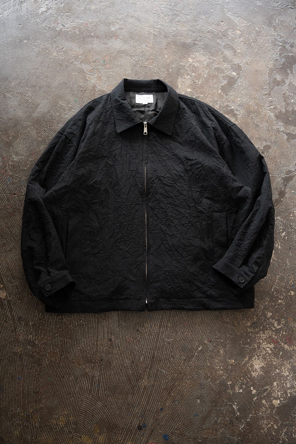 【26AW】先染めポリエステルジップブルゾン(BLACK)
