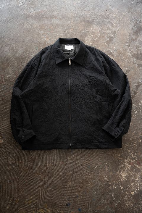 【26AW】先染めポリエステルジップブルゾン(BLACK)
