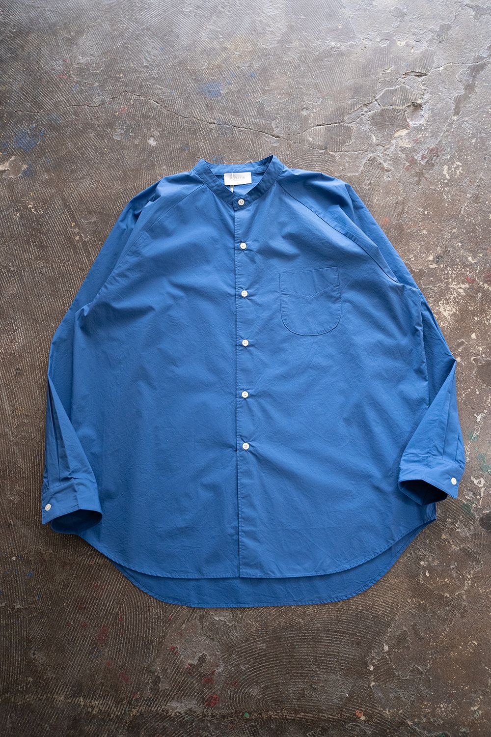 【ラスト1点】【23SS】Over Sized Band Collar Shirts(OCEAN BLUE)