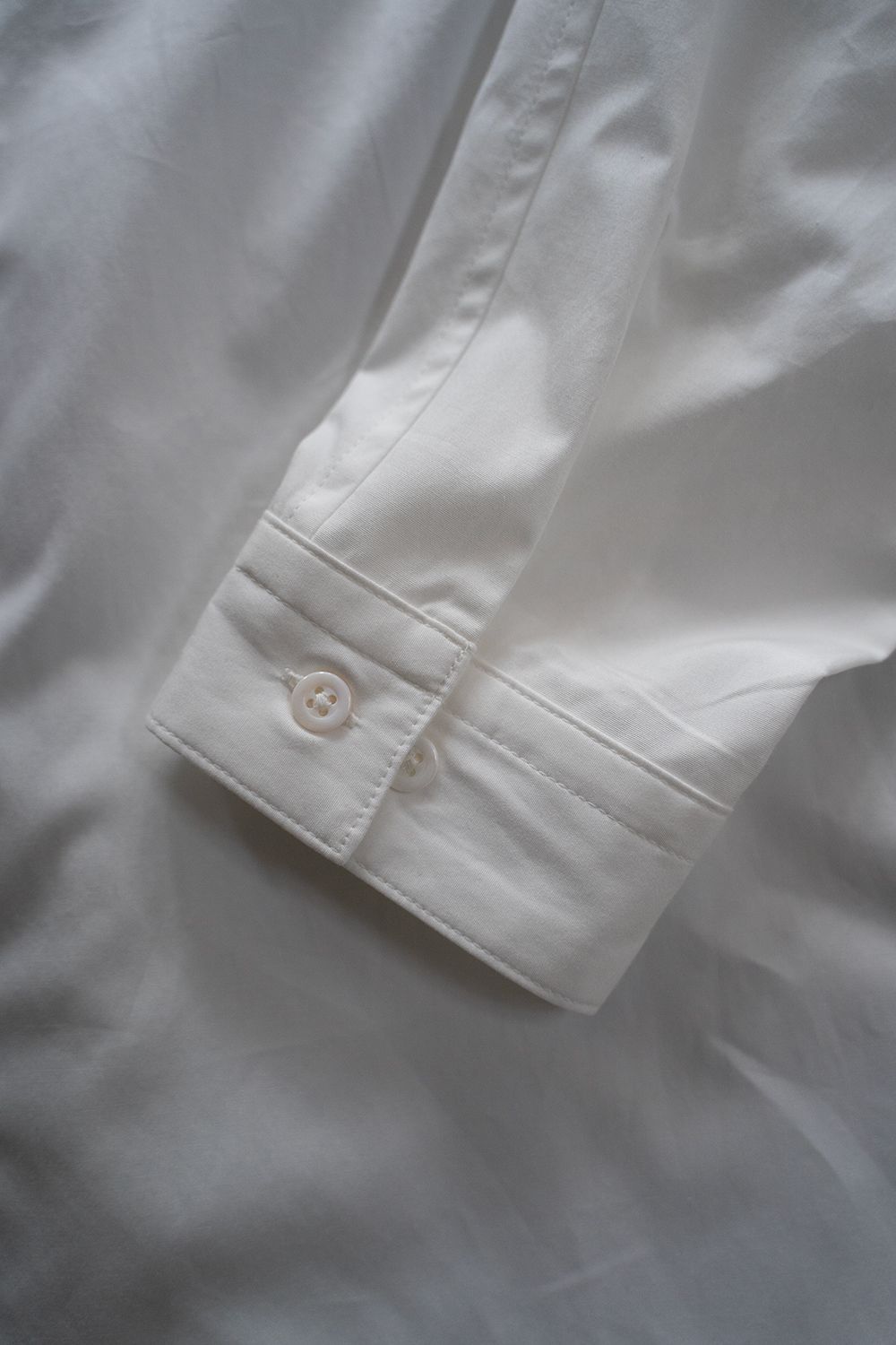 【ラスト1点】【23AW】High Neck Broad Shirt/ハイネックブロードシャツ(WHITE)