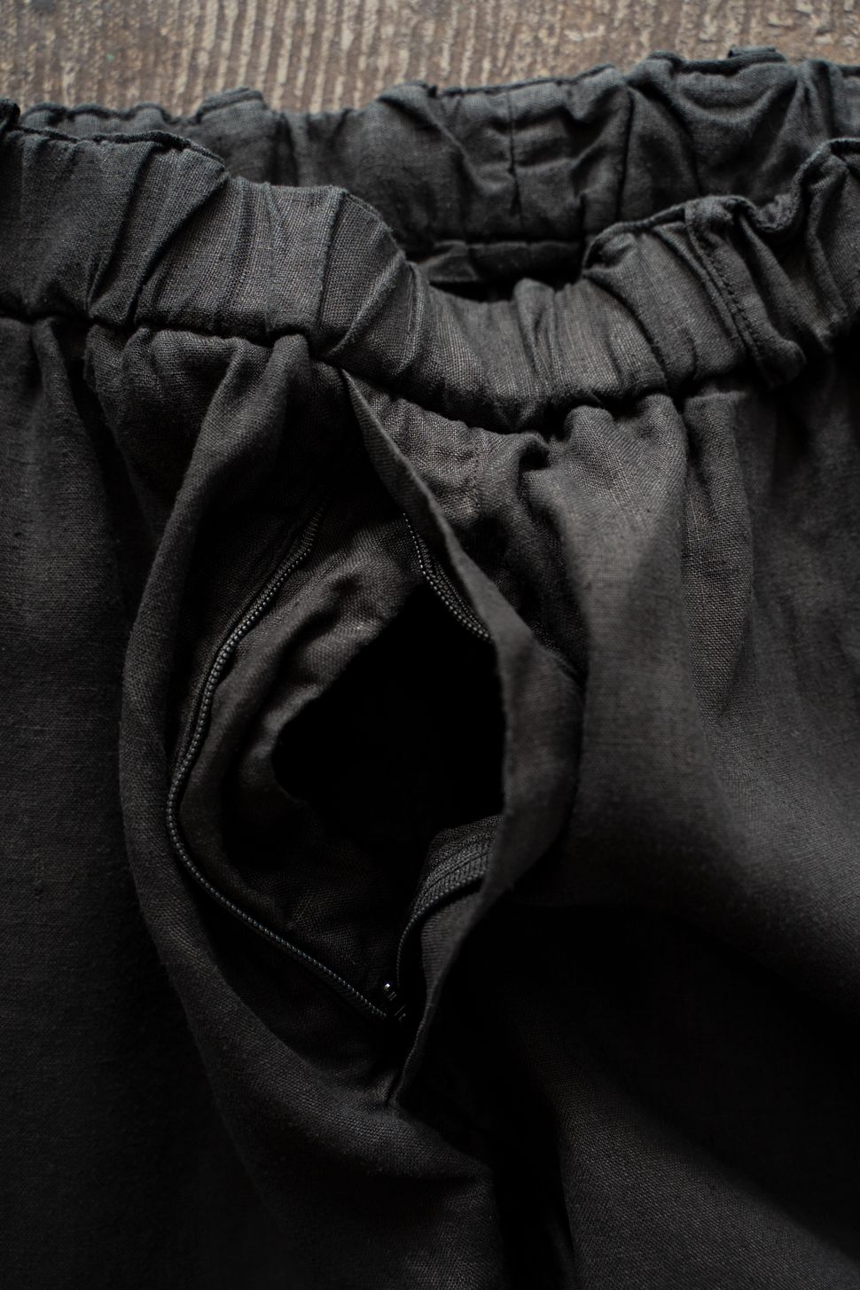 大麻ワイドパンツ(黒)