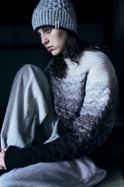 undyed yak/New Zealand wool ombre sweater(NATURAL)