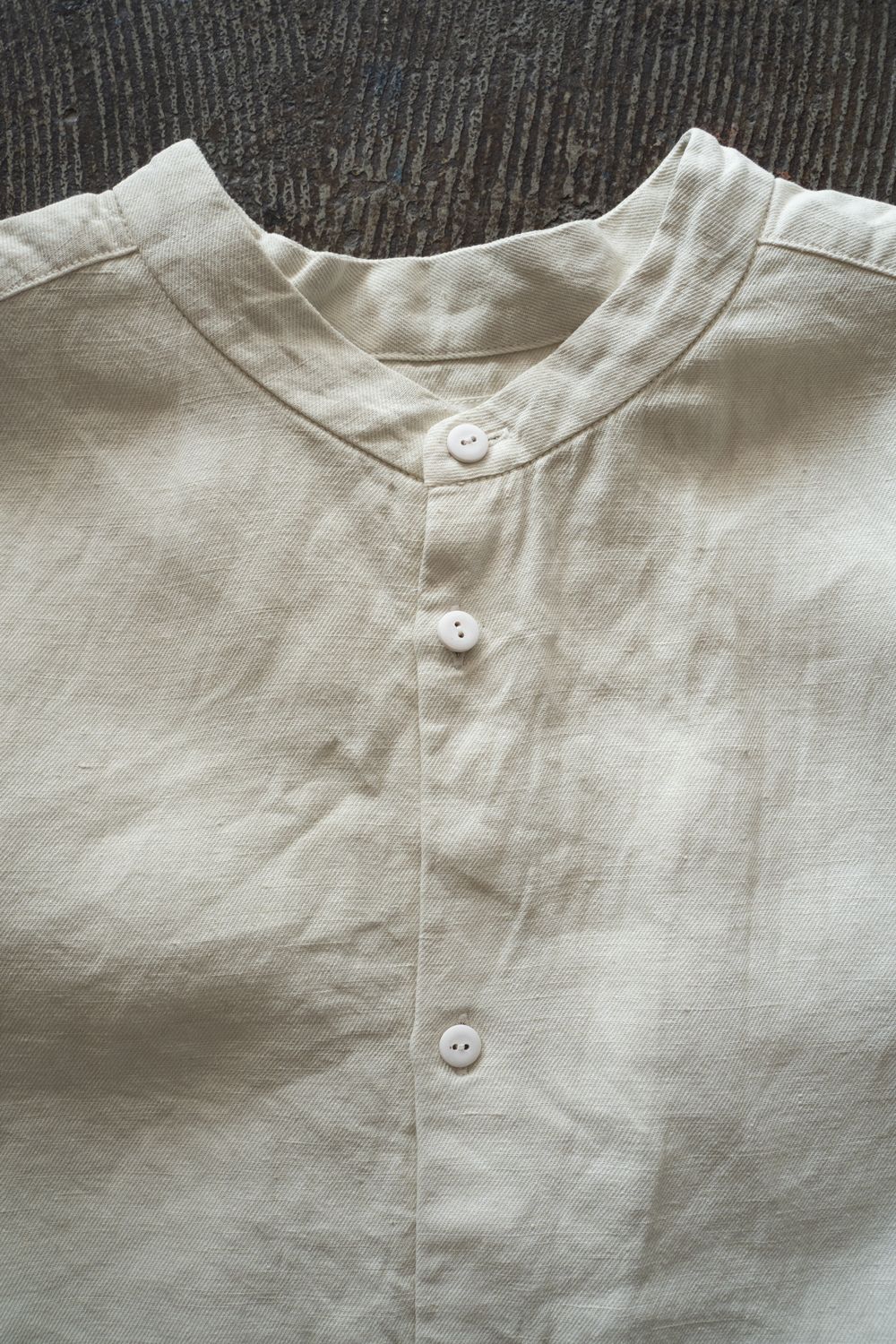 和紙大麻シャツ(ベンガラ白)