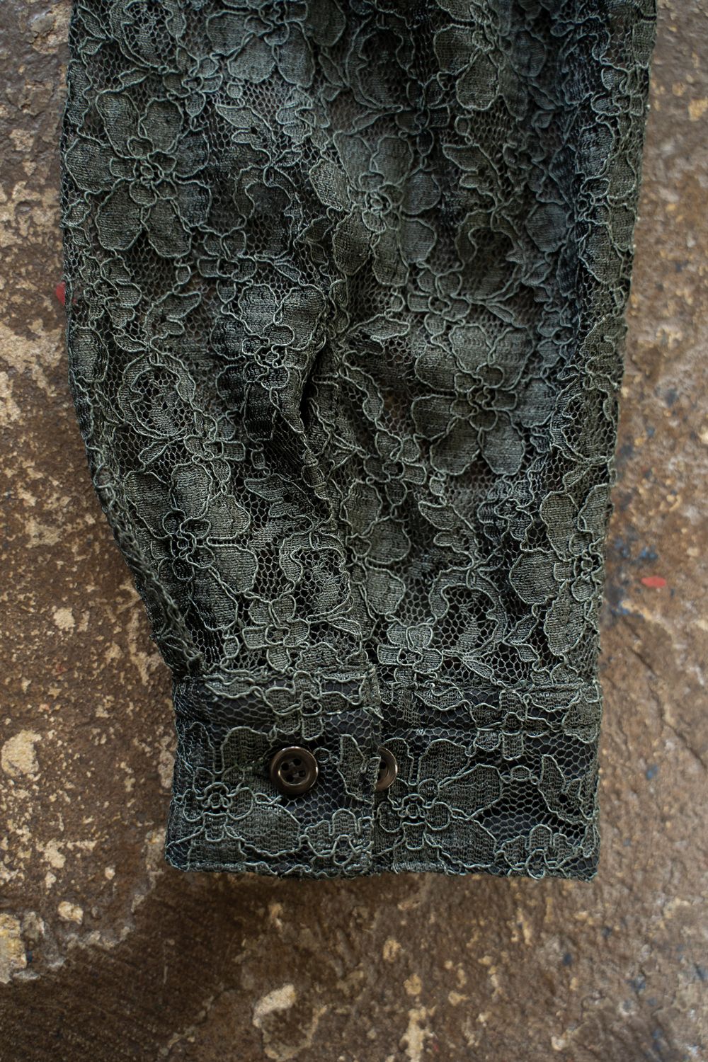 【ラスト1点】【25AW】Cord Lace L/S Shirt/コードレースロングスリーブシャツ(GREEN)