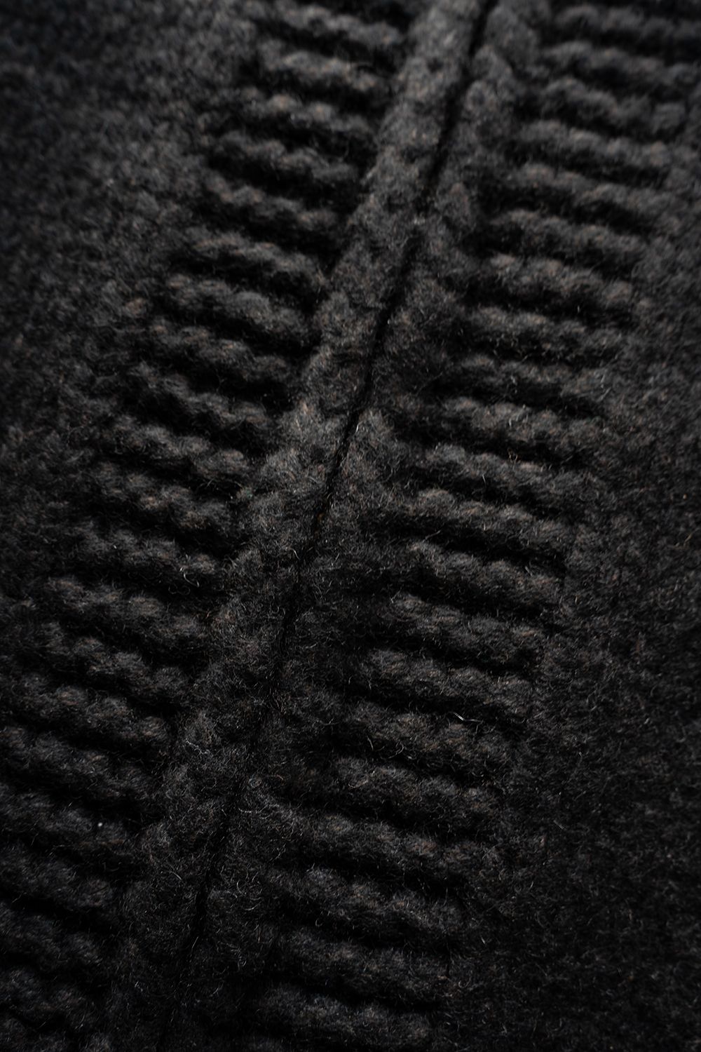 【ラスト1点】yak/lambs multi ply HAND KNITTING cowichan sweater(BLACK)