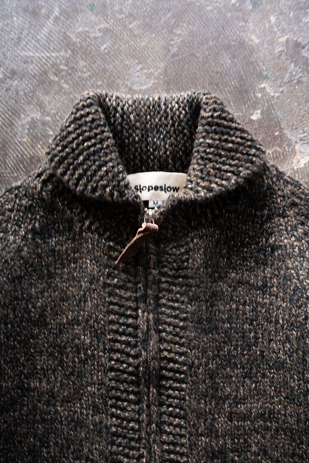 【Sサイズ】yak/lambs multi ply HAND KNITTING cowichan sweater(CAMO)