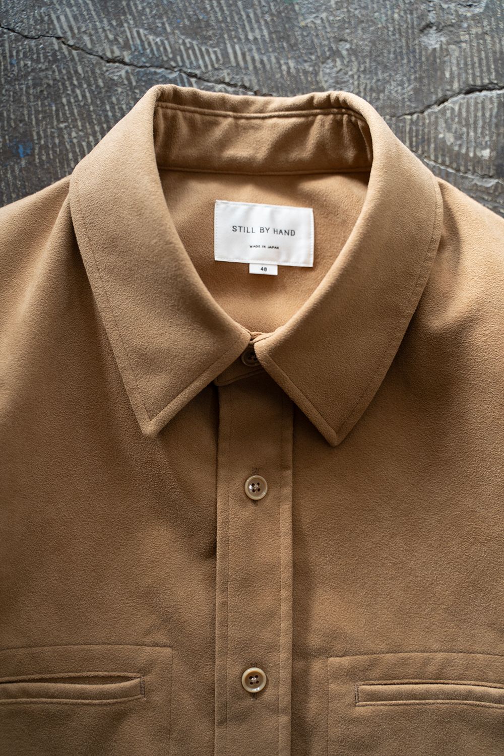 【25AW】フェイクスウェードシャツブルゾン(CAMEL)
