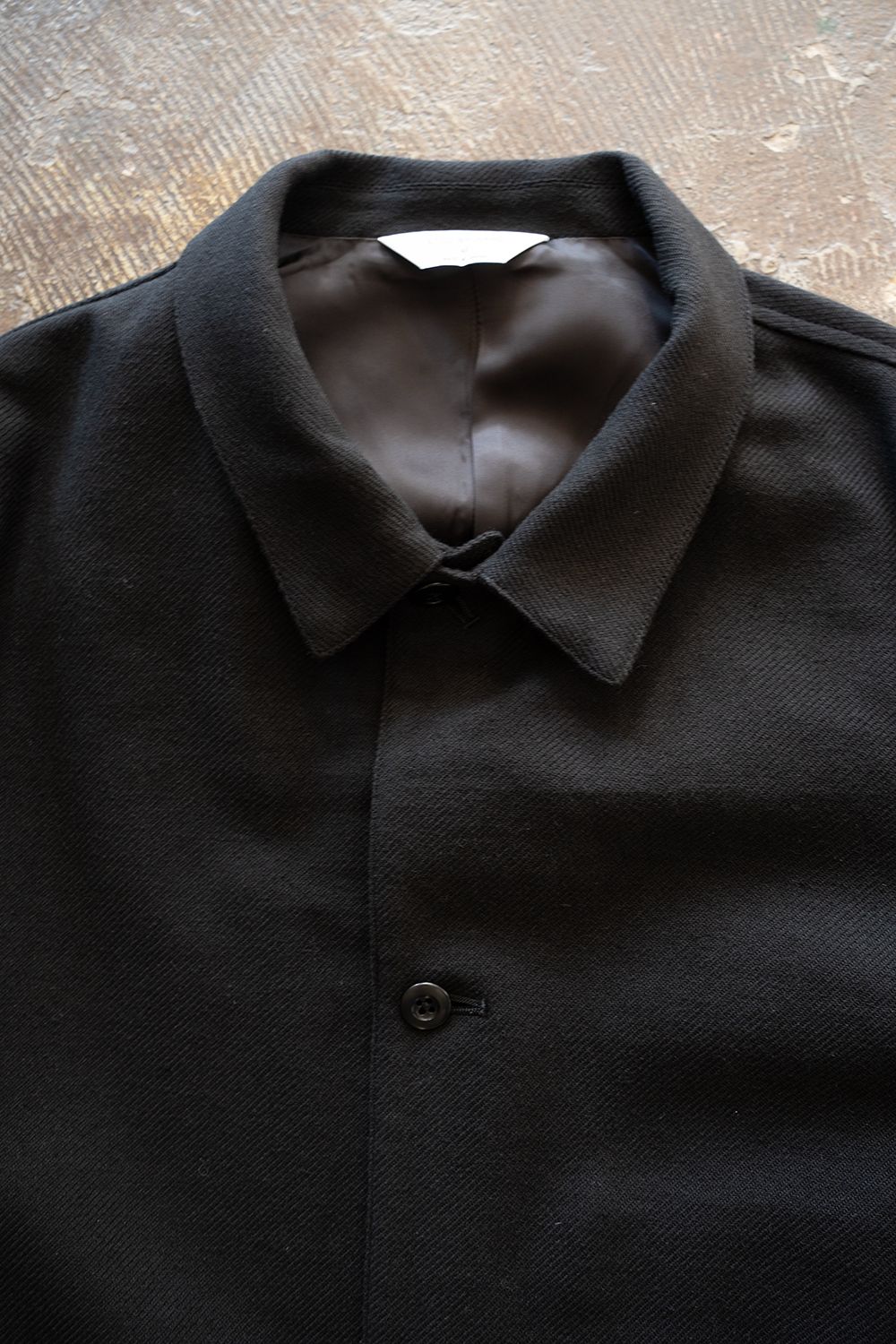 【26AW】コットン×ウールカルゼカバーオール(BLACK)