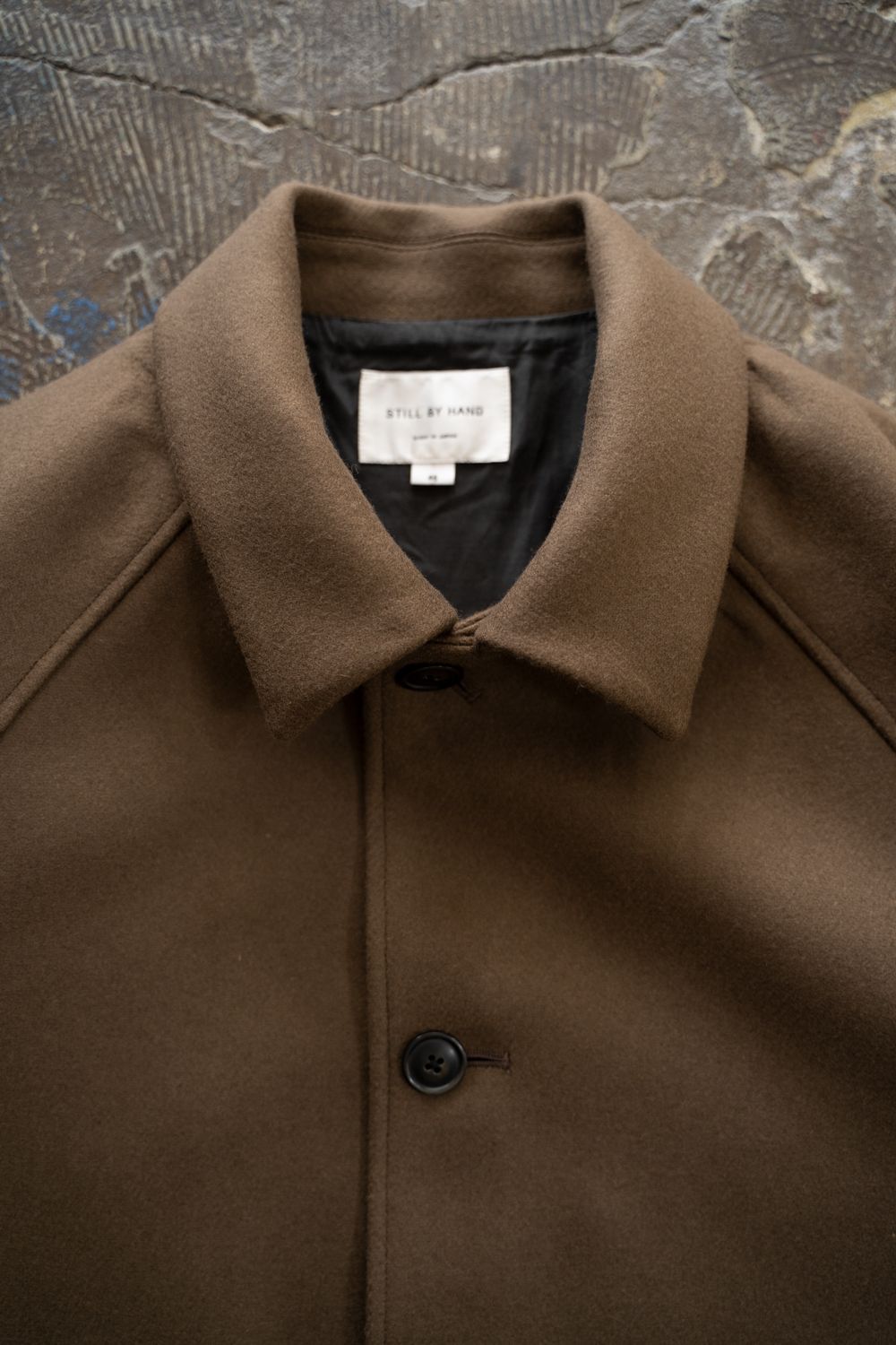 【25AW】Super110'Sメルトンステンカラーハーフコート(BROWN)