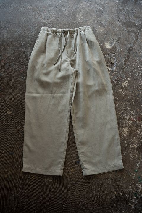 【26SS】ピグメントプリントタックイージーパンツ(SAGE)