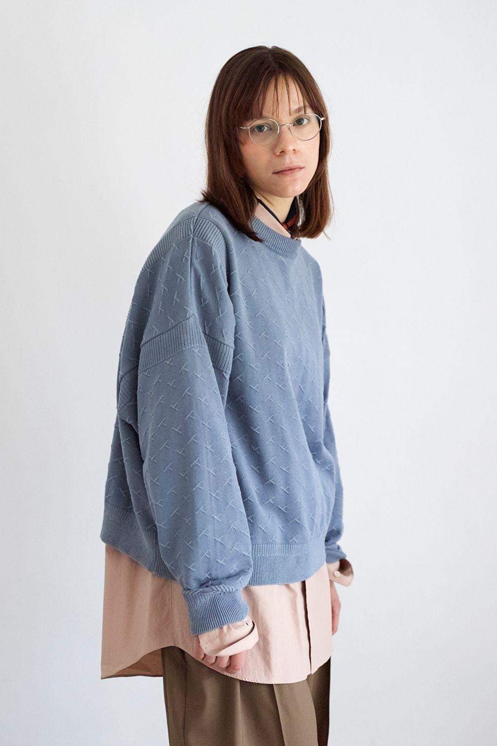 YASHIKI - 【23SS】Sakuraame Knit(PALE BLUE) | Salty