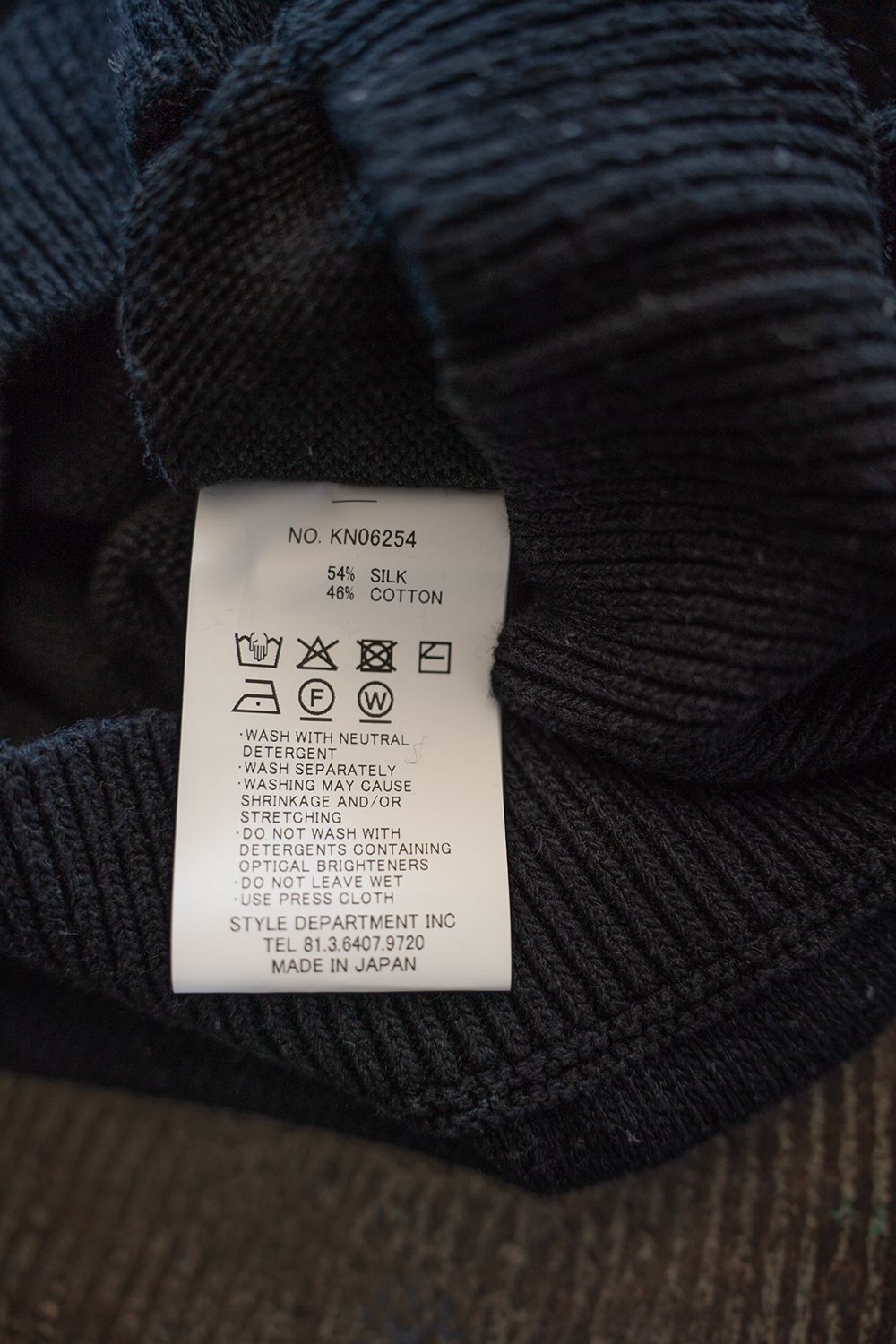 【ラスト1点】【25AW】シルク×コットンクルーネックニット(BLACK)