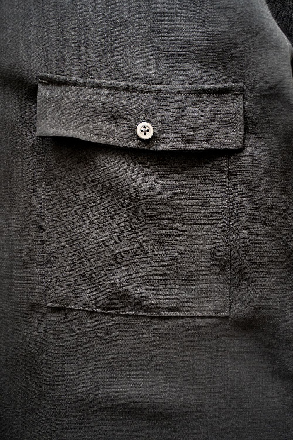 【ラスト1点】【22SS】Sheer Band Collar Shirt/シアーバンドカラーシャツ(BLACK)