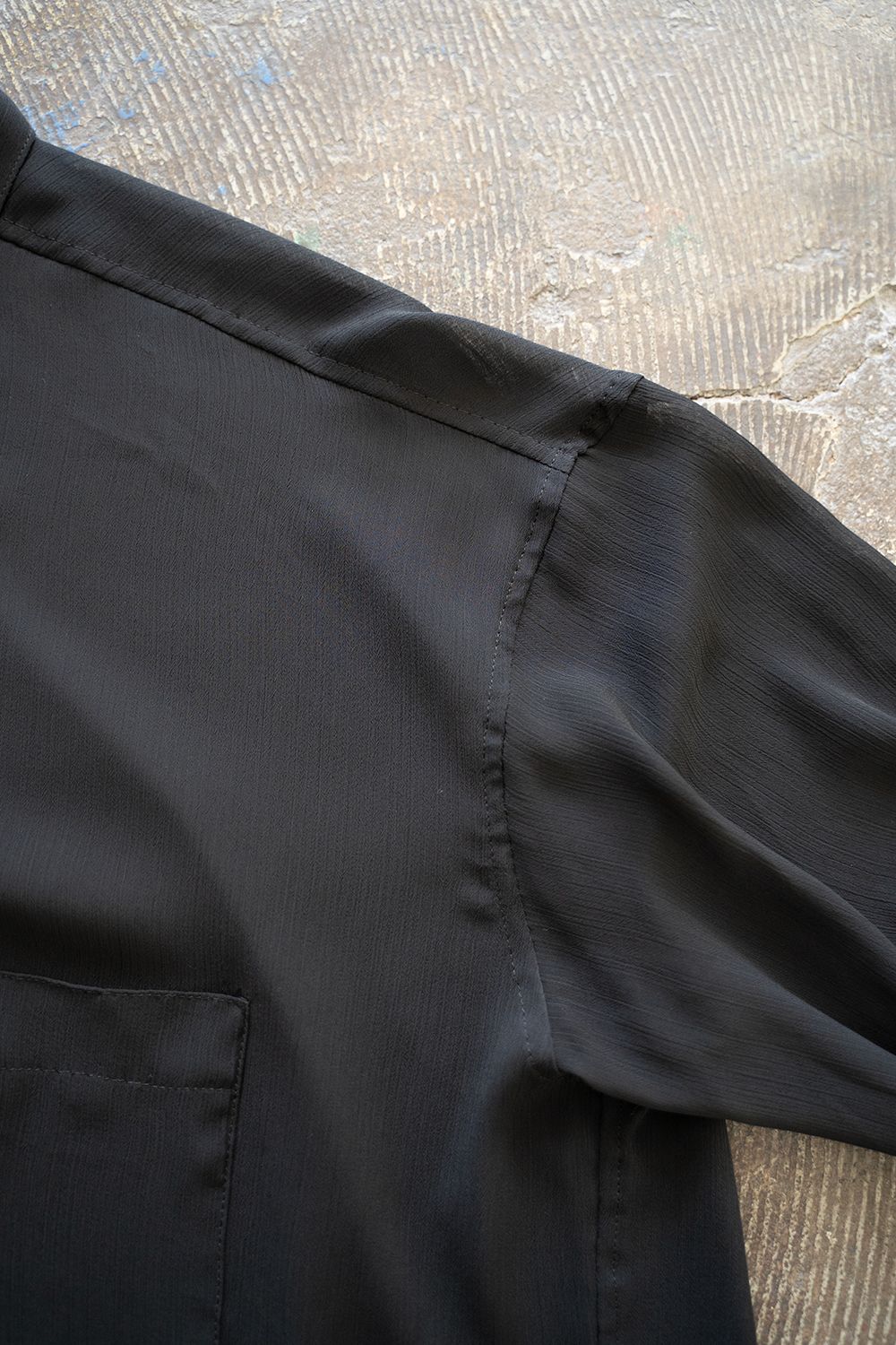 【ラスト1点】【24SS】Oversized Sheer Shirt/オーバーサイズドシアーシャツ(BLACK)