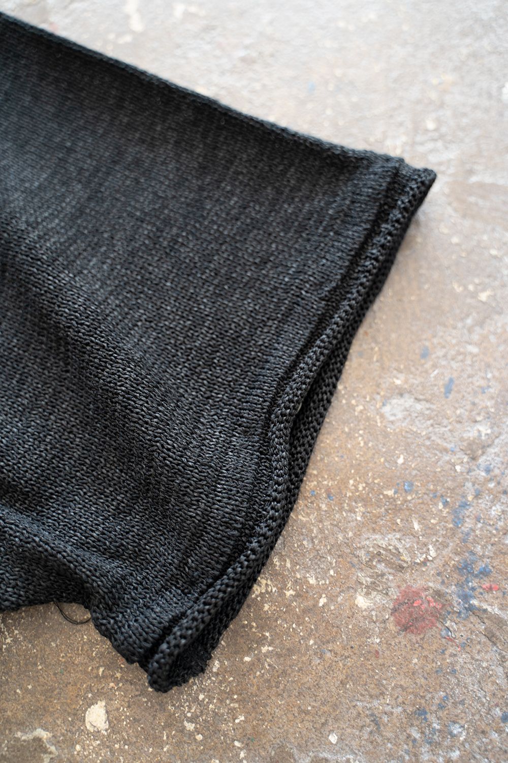【ラスト1点】2Way Roll Neck Knit Pullover/和紙混2WAYロールネックニット(BLACK)