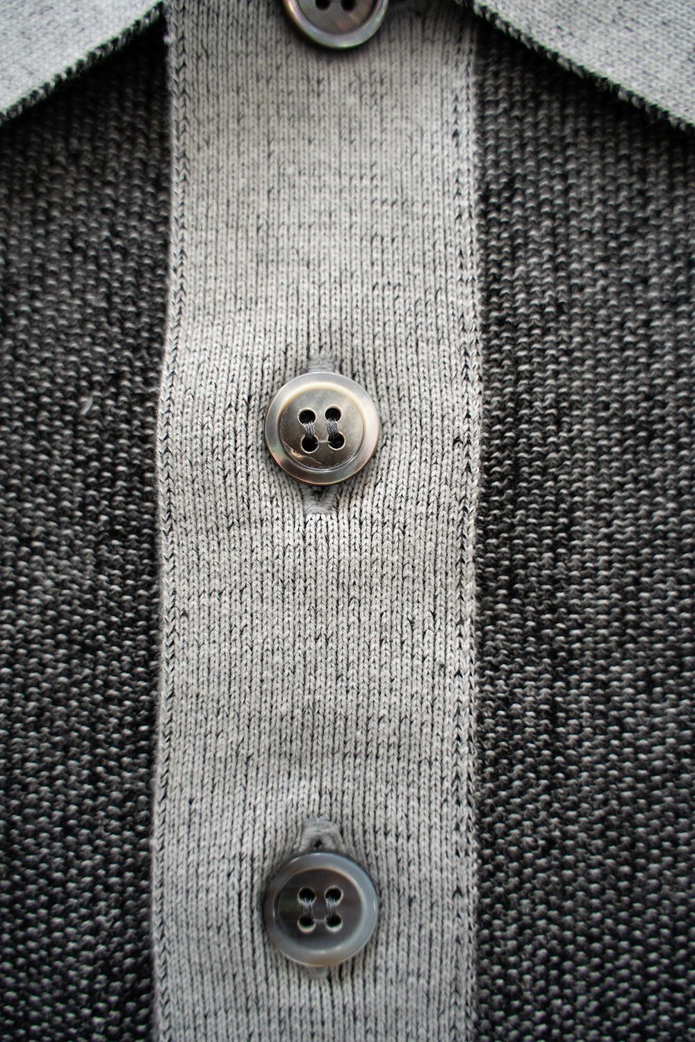 YASHIKI - 【ラスト1点】【25SS】Umiiro Knit Polo(MIX GRAY
