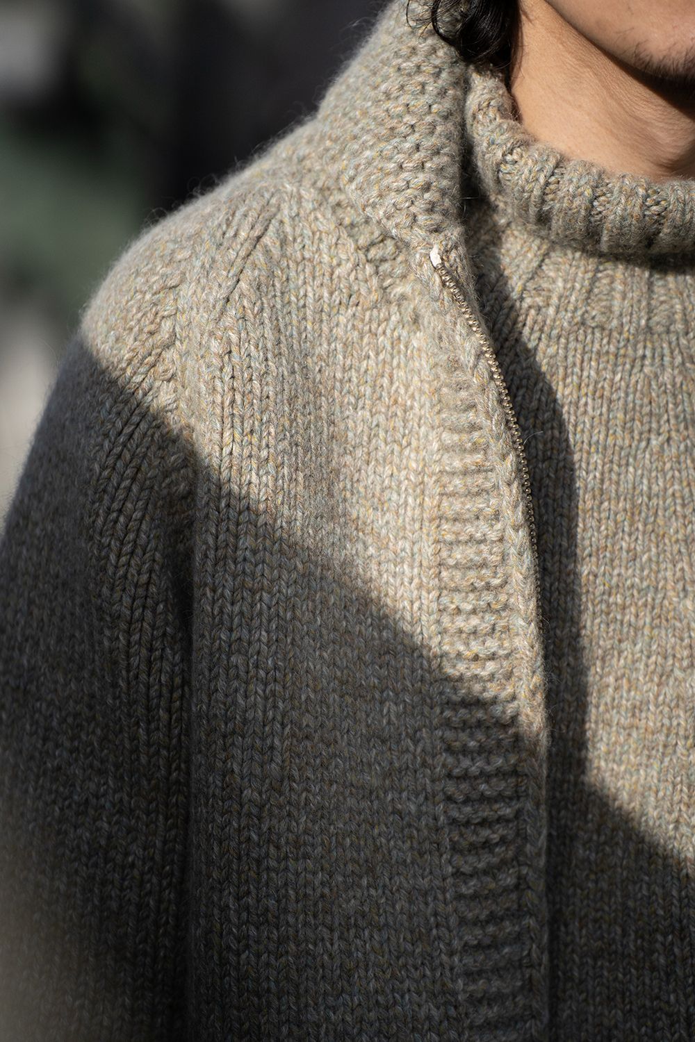 yak/lambs multi ply HAND KNITTING cowichan sweater(FOG)