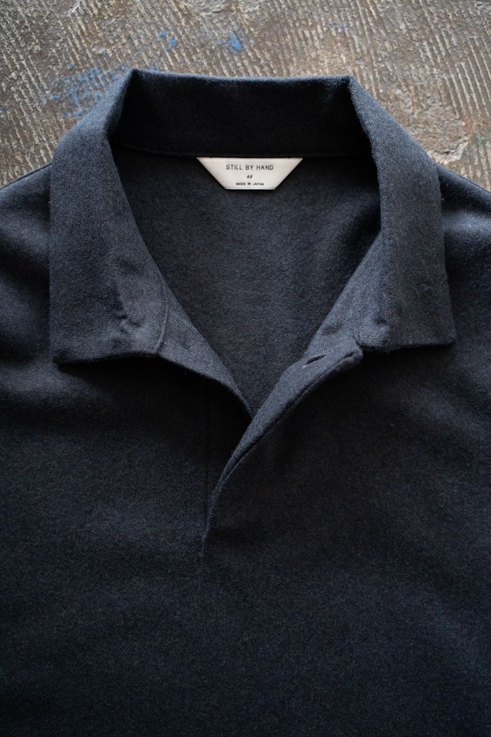 【25AW】ウール×シルクプルオーバー(NAVY)