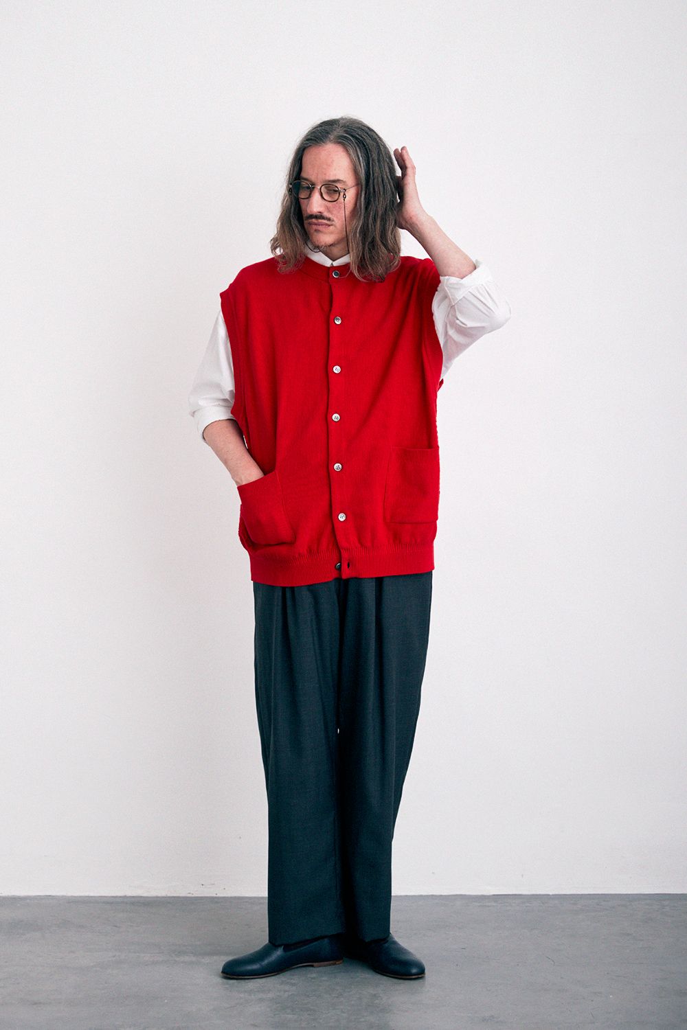 YASHIKI - 【24SS】Tsukushi Vest(RED) | Salty