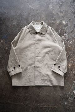 【ラスト1点】【25SS】コットン×リネンステンカラーハーフコート(GREIGE)