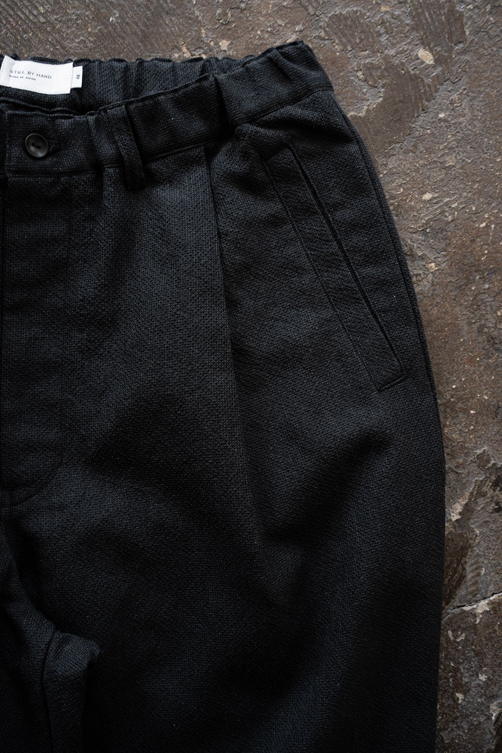 【26SS】ポリエステル×コットンタックイージーパンツ(INK BLACK)