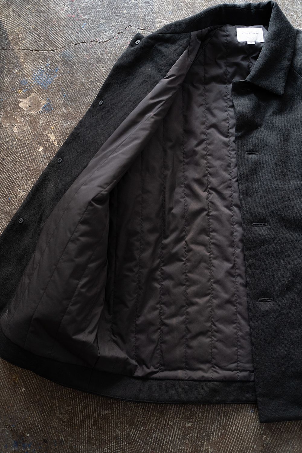 【ラスト1点】【24AW】シンサレートステンカラーハーフコート(BLACK)