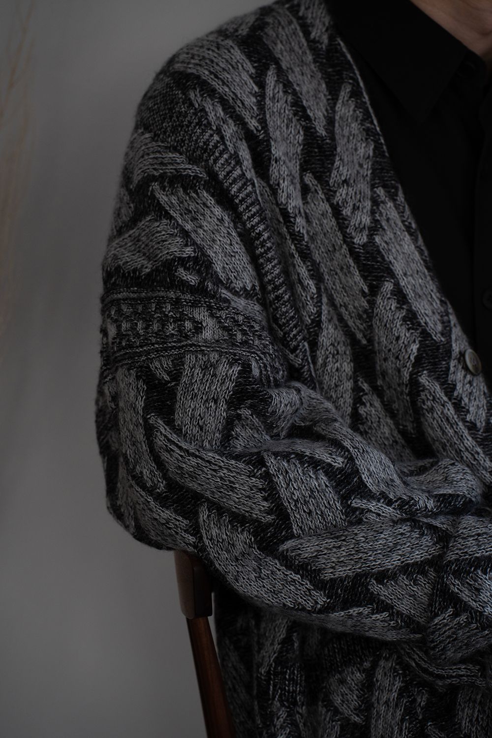 【26AW】Ochiba Mohair Cardigan(MIX GRAY)