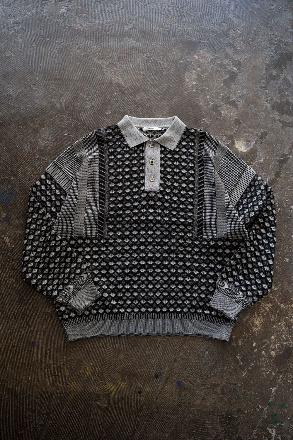 【25AW】Rikka Knit Polo(MIX GRAY)