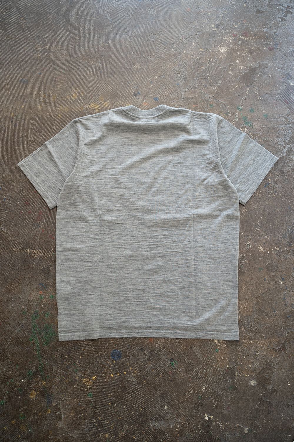 【ラスト1点】Washable Wool S/S Side Slit/ウォッシャブルウールTシャツ( HEATHER GRAY)
