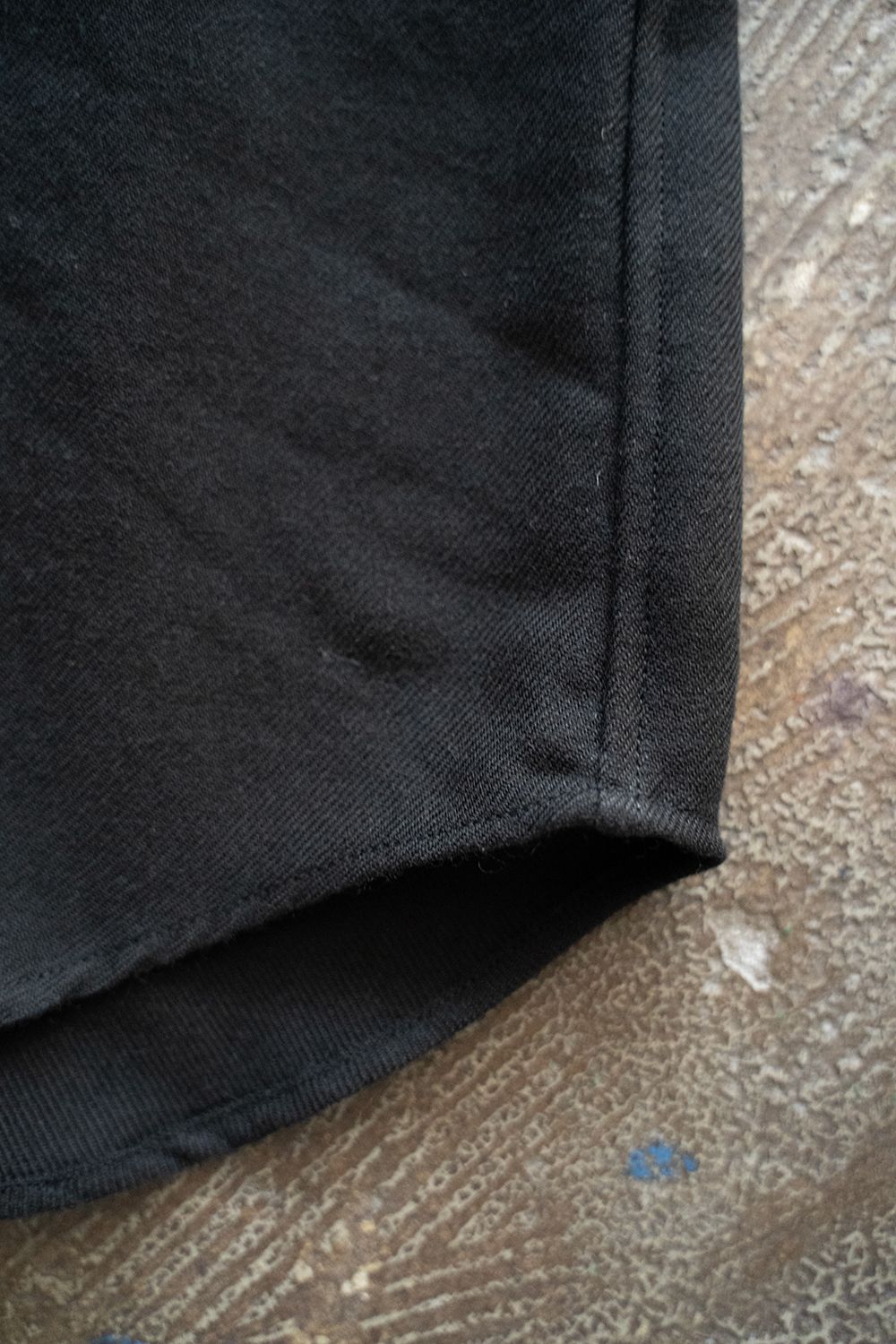 【ラスト1点】【23AW】ウール×コットンシャンブレーバンドカラーシャツ(BLACK)