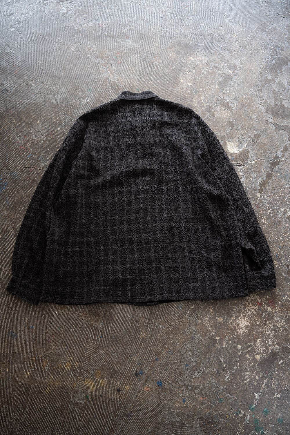 【ラスト1点】【26SS】Overdyed Seersucker Check Shirt(GREY CHECK)