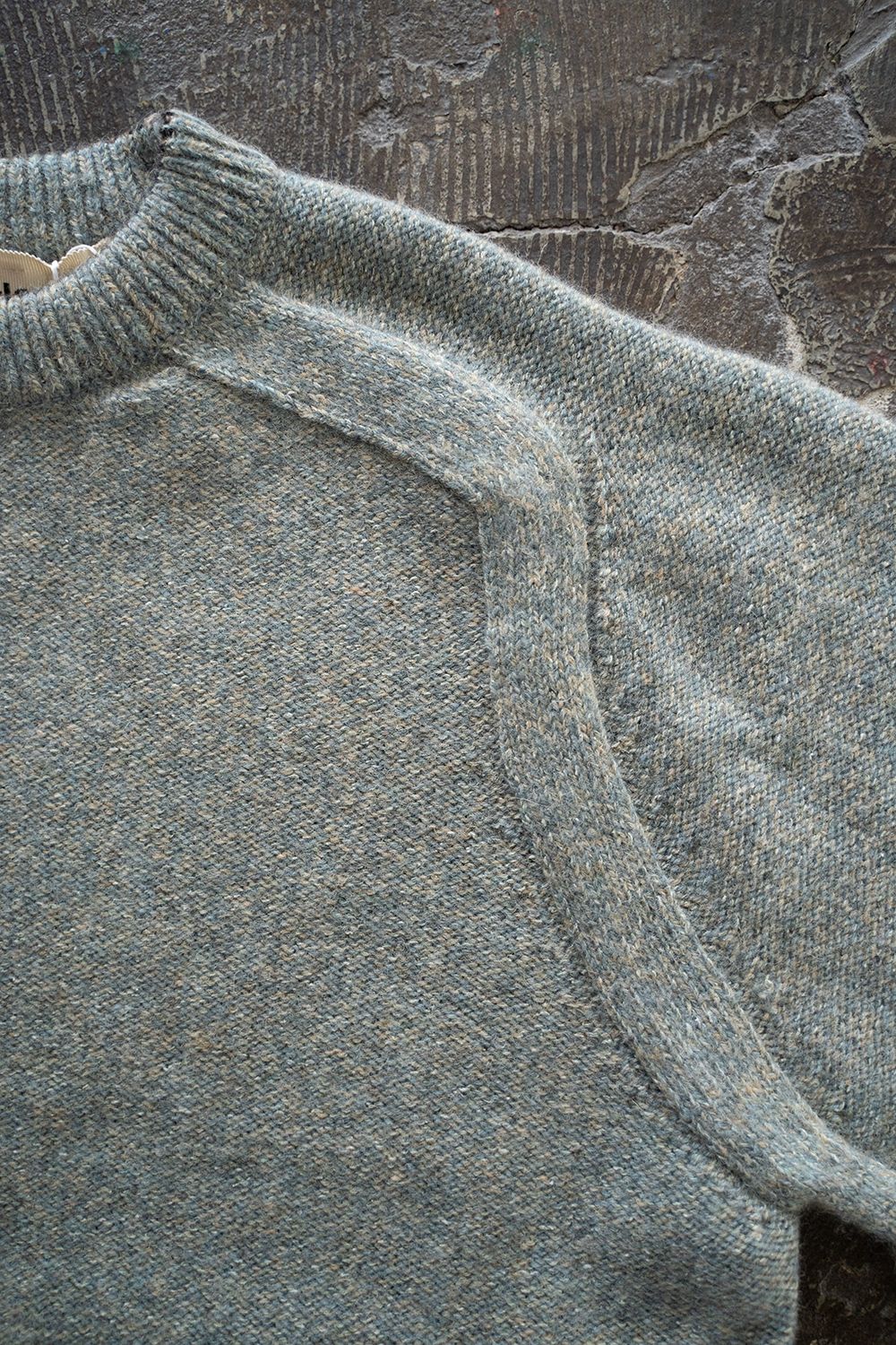 【ラスト1点】Yak/Shetland wool/Nep crew neck sweater(MIST)