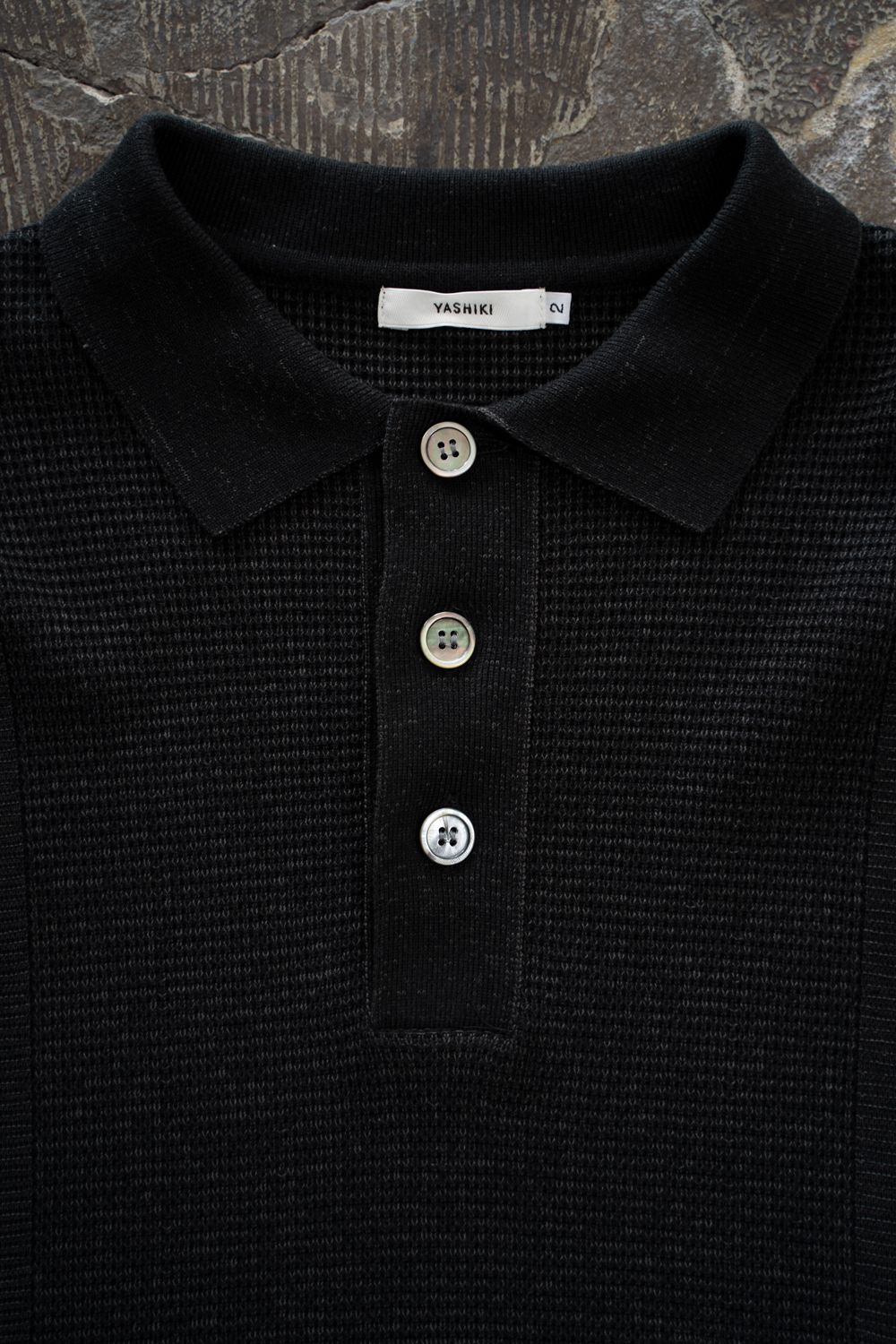 【26AW】Akisame Knit Polo(BLACK)