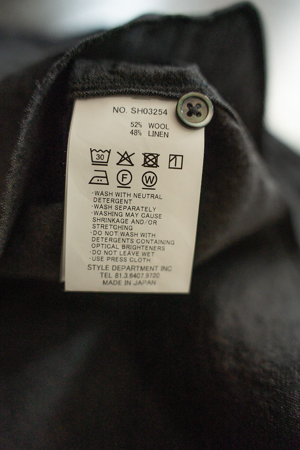 【25AW】ウール×リネンオーバーサイズシャツ(CHARCOAL)