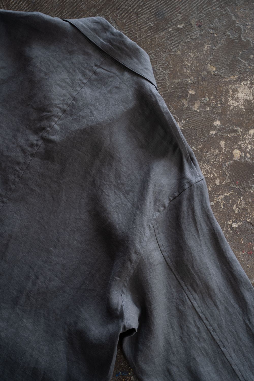 【26SS】リネンミニマルカバーオールジャケット(BLUE GREY)