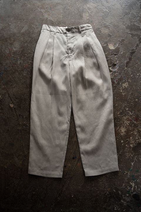 【26SS】リネン2タックテーパードパンツ(TAUPE)