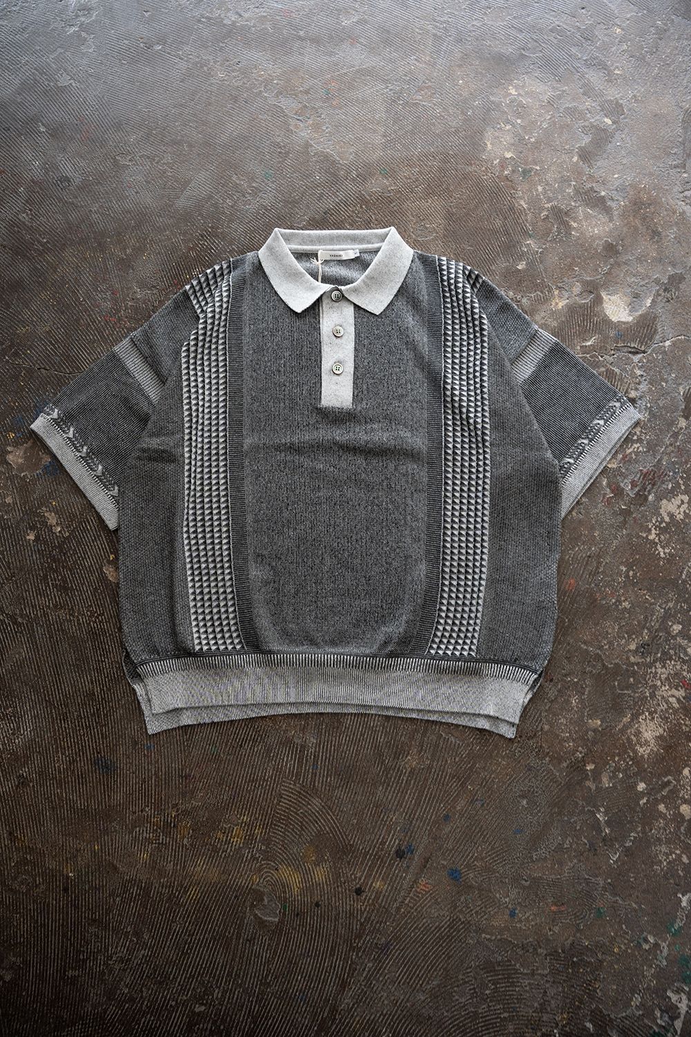 【26SS】Aotsuyu Knit Polo(MIX GRAY)