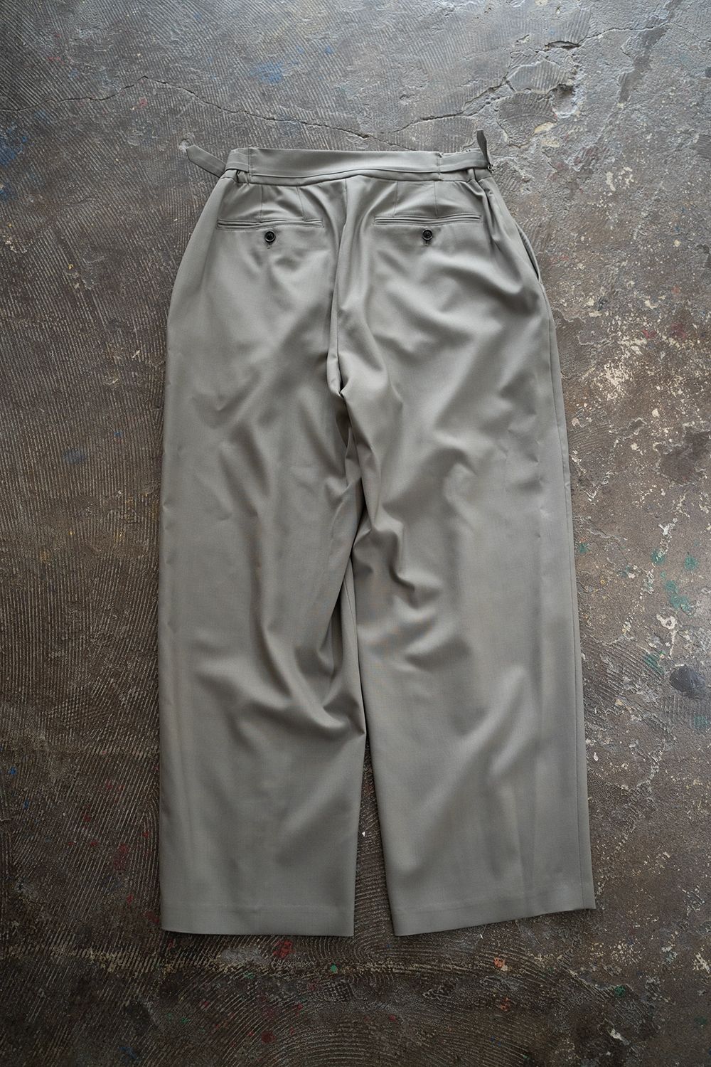 【ラスト1点】【23SS】2-Tack Wool Tropical Trousers/2タックウールトロピカルトラウザーズ(GRAY)