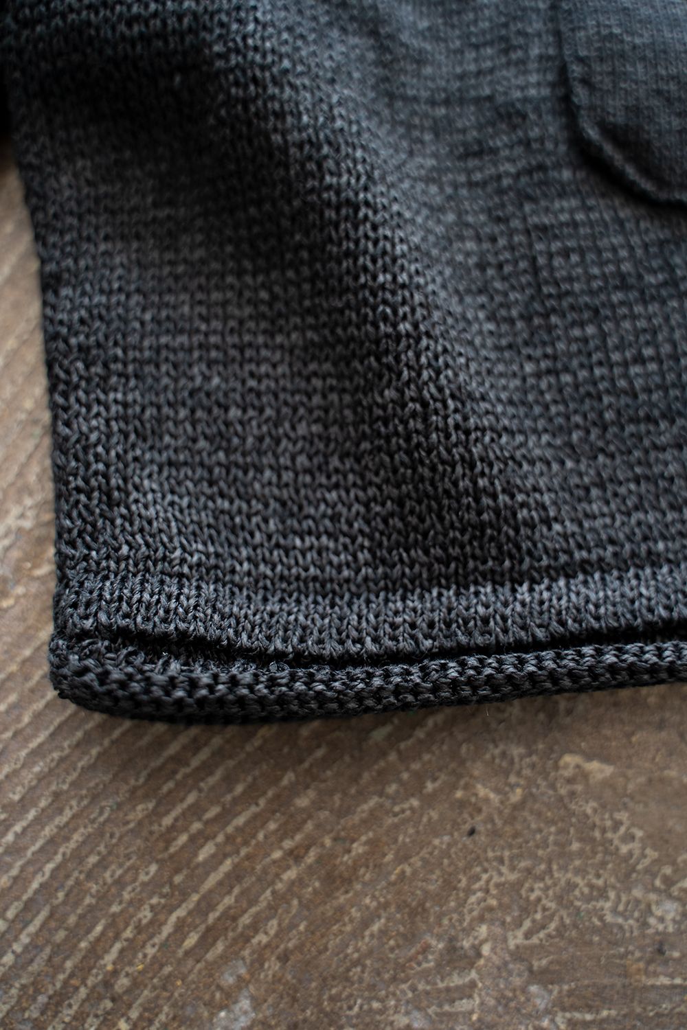 【ラスト1点】Roll Knit Military Shorts/和紙混ロールニットショーツ(BLACK)