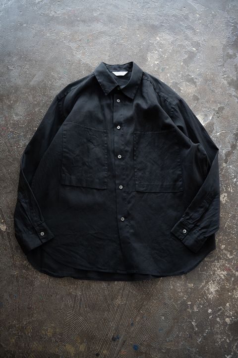 【26SS】ガーメントダイオーバーシャツ(BLACK NAVY)