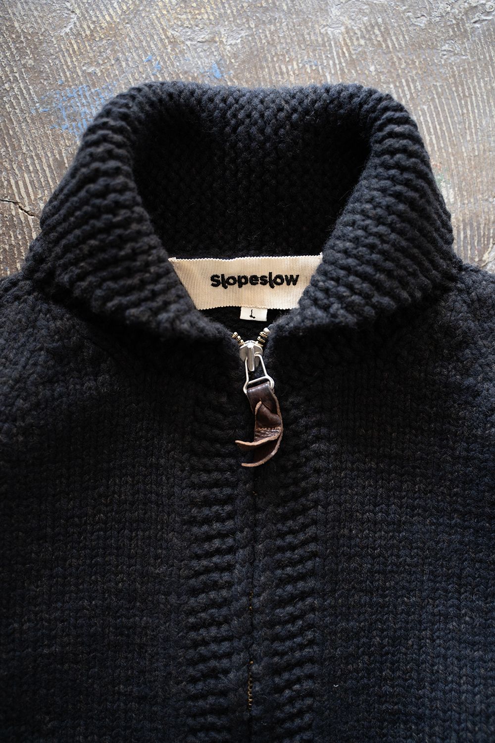 【ラスト1点】yak/lambs multi ply HAND KNITTING cowichan sweater(DARK NAVY)