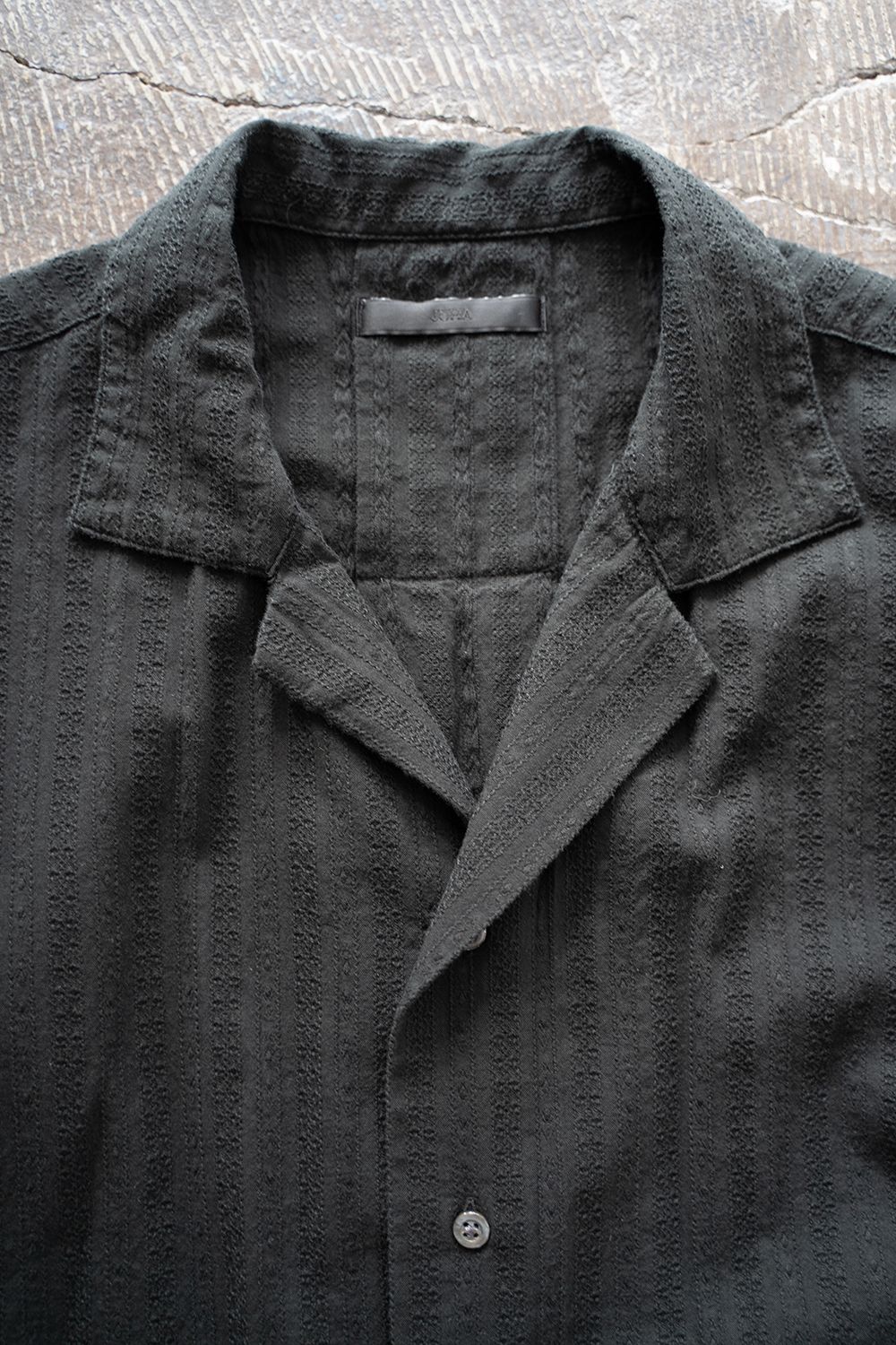 【ラスト1点】【23SS】Garmentdye Leno Cloth S/S Shirt/ガーメントダイレノクロスショートスリーブシャツ(BLACK)