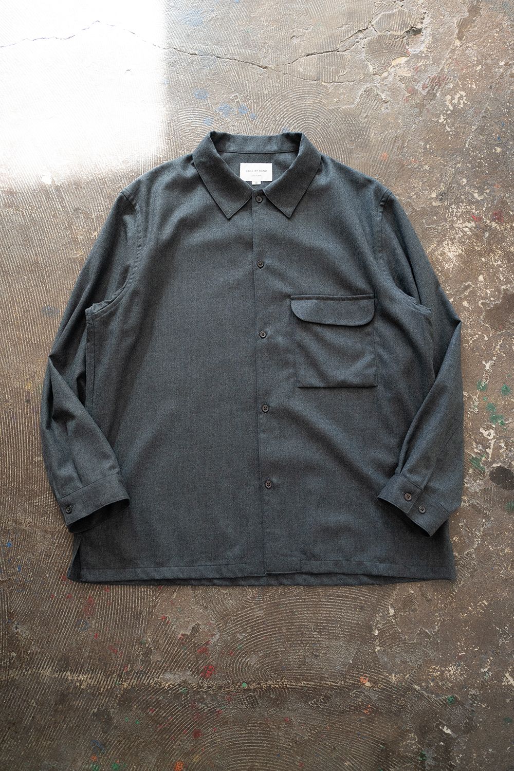 【ラスト1点】【24AW】Super120'sウールシャツ(BLUE CHARCOAL)