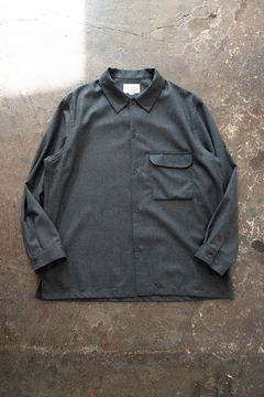 【ラスト1点】【24AW】Super120'sウールシャツ(BLUE CHARCOAL)