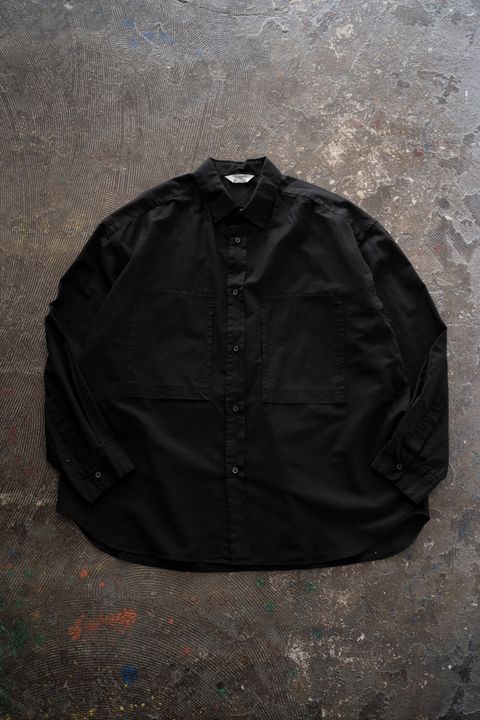 【ラスト1点】【26SS】コットン×ヘンプオーバーシャツ(INK BLACK)